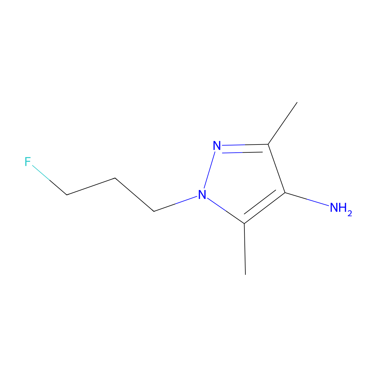 1-(3-fluoropropyl)-3,5-dimethyl-1H-pyrazol-4-amine molecular structure, CAS 1520895-73-1