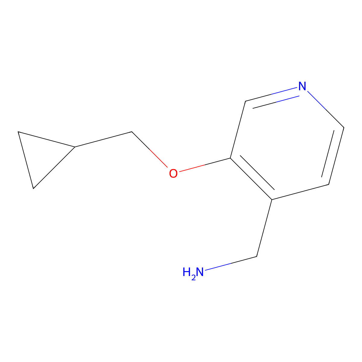 (3-(Cyclopropylmethoxy)pyridin-4-yl)methanamine molecular structure, CAS 1520898-68-3