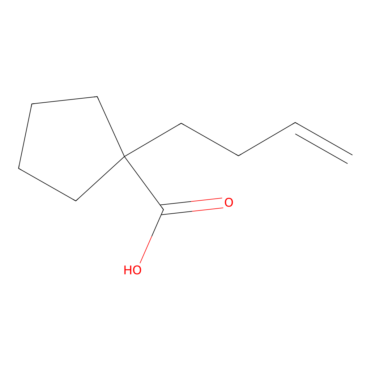 1-(But-3-en-1-yl)cyclopentane-1-carboxylic acid molecular structure, CAS 152090-65-8
