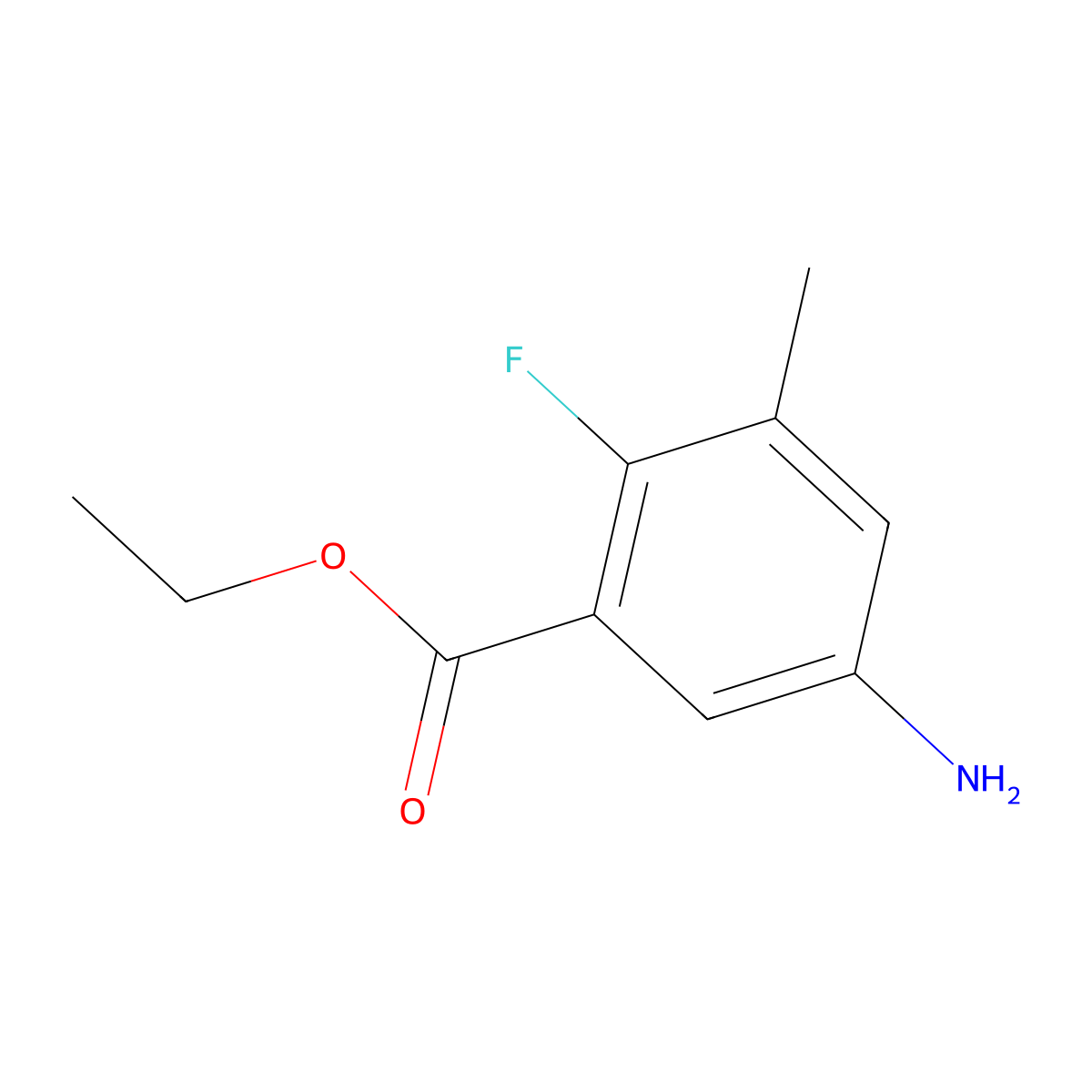 Ethyl 5-amino-2-fluoro-3-methylbenzoate molecular structure, CAS 1520902-96-8