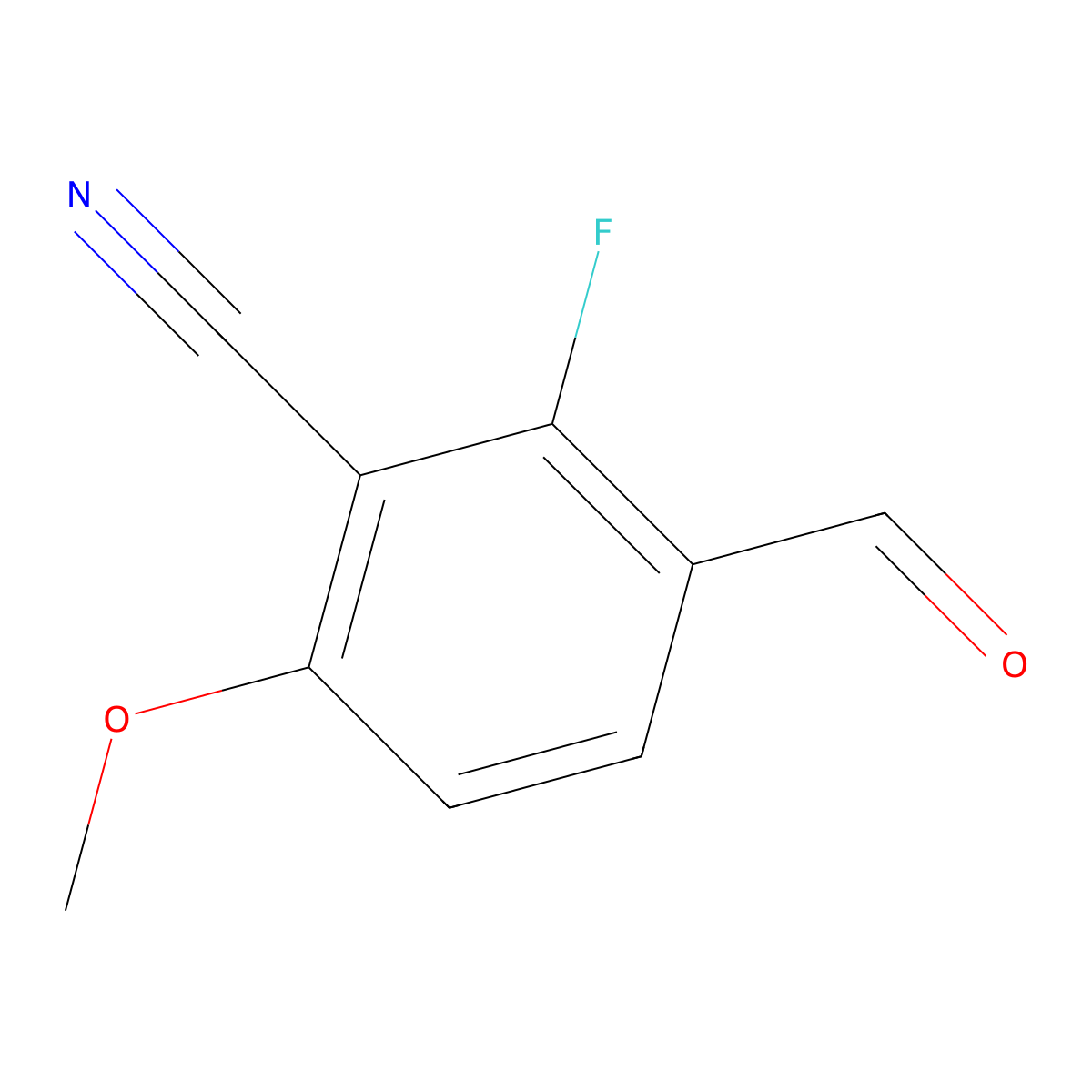 2-Fluoro-3-formyl-6-methoxybenzonitrile molecular structure, CAS 1520916-62-4