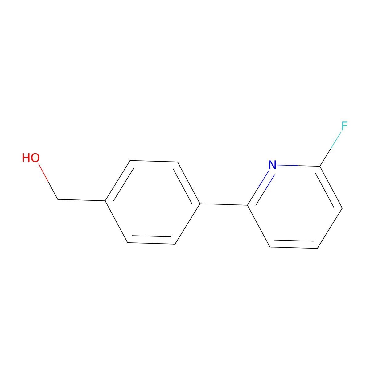 4-(6-Fluoro-2-pyridinyl)benzenemethanol molecular structure, CAS 1520918-61-9