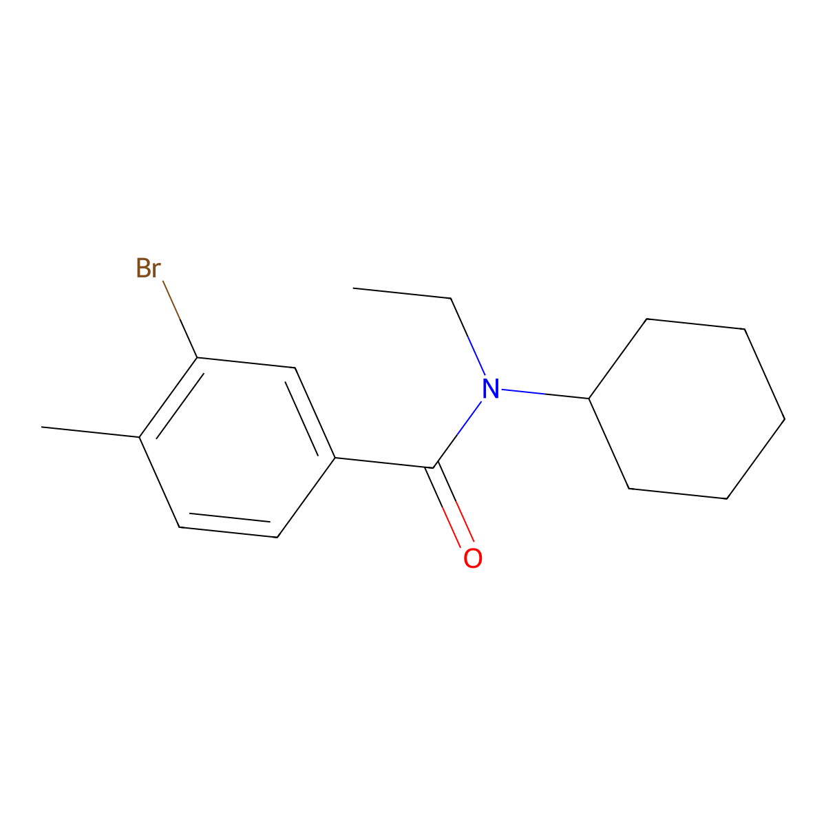 3-Bromo-N-cyclohexyl-N-ethyl-4-methylbenzamide molecular structure, CAS 1520945-38-3