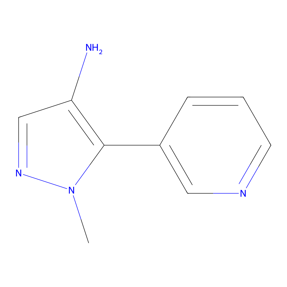 1-Methyl-5-(pyridin-3-YL)-1H-pyrazol-4-amine molecular structure, CAS 1520946-88-6