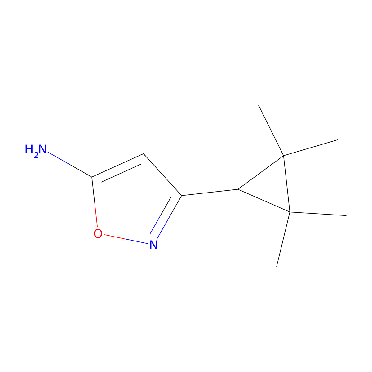 3-(2,2,3,3-Tetramethylcyclopropyl)isoxazol-5-amine molecular structure, CAS 1520954-44-2