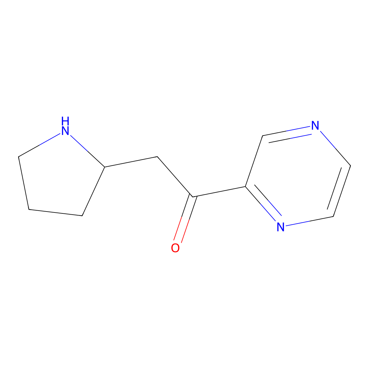 1-(Pyrazin-2-yl)-2-(pyrrolidin-2-yl)ethan-1-one molecular structure, CAS 1520954-46-4
