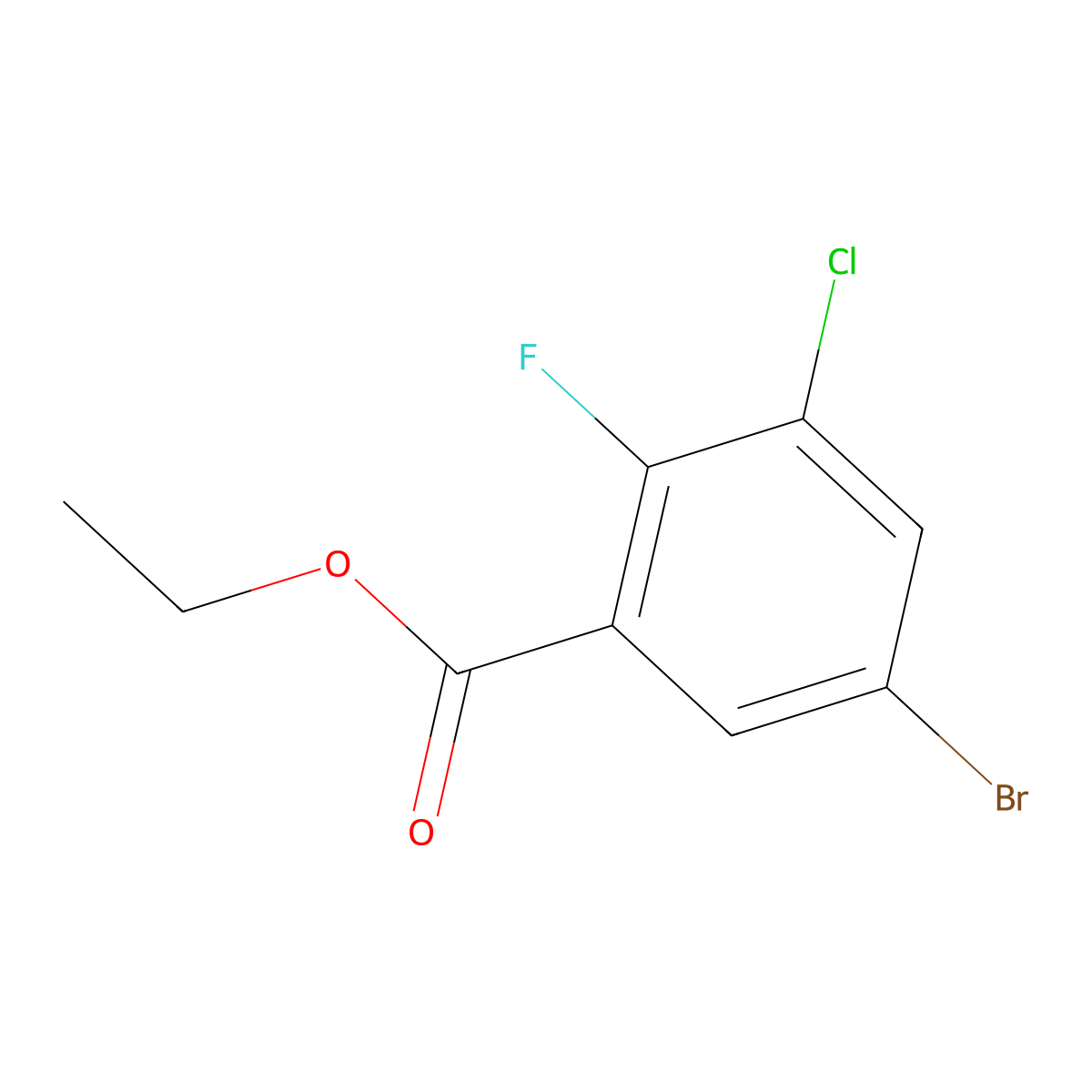 Ethyl 5-bromo-3-chloro-2-fluorobenzoate molecular structure, CAS 1520957-29-2