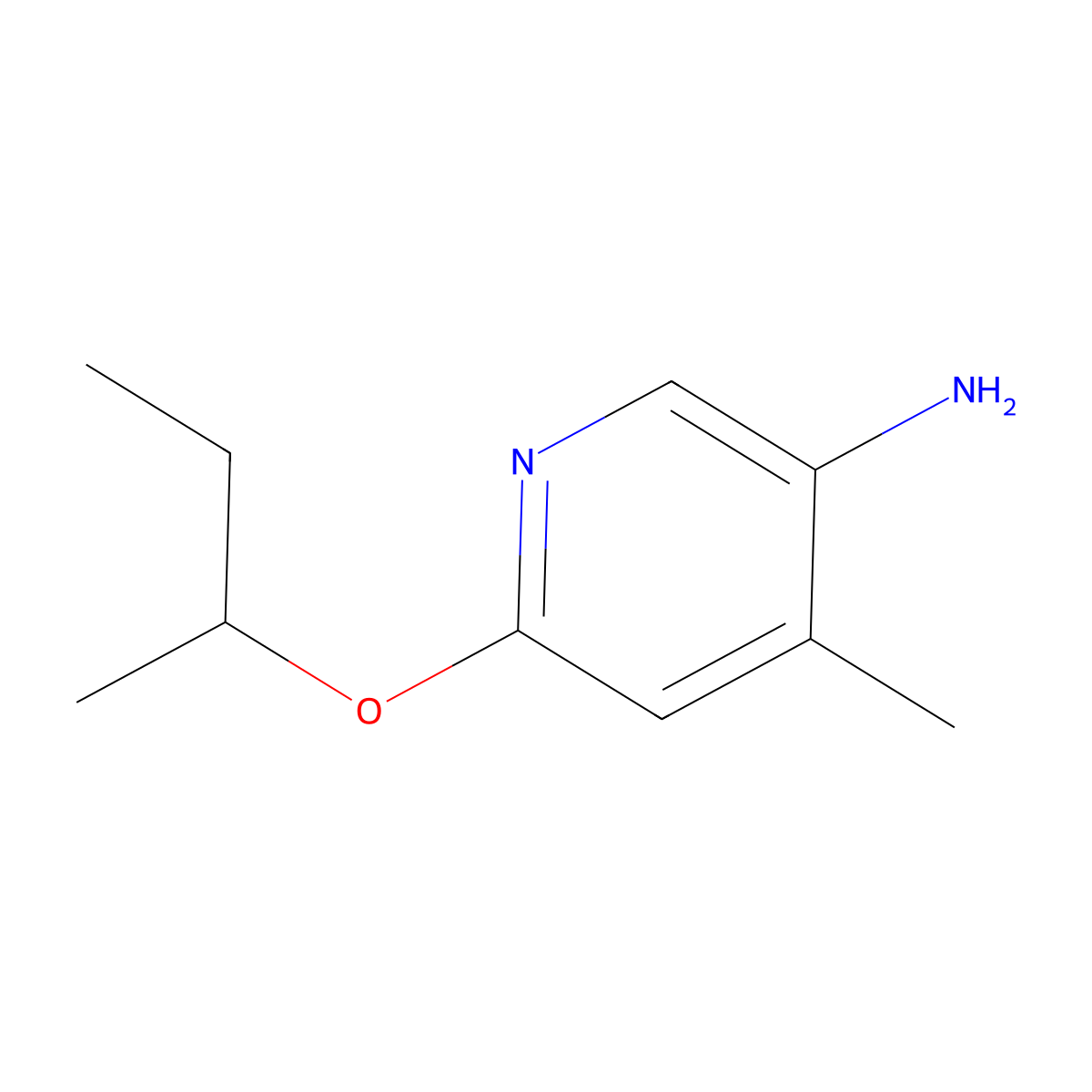 6-(Butan-2-yloxy)-4-methylpyridin-3-amine molecular structure, CAS 1520963-86-3
