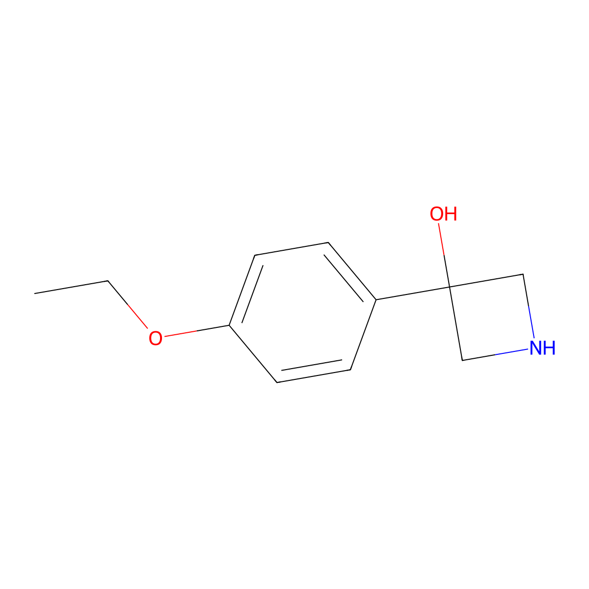 3-(4-Ethoxyphenyl)azetidin-3-ol molecular structure, CAS 1520967-49-0