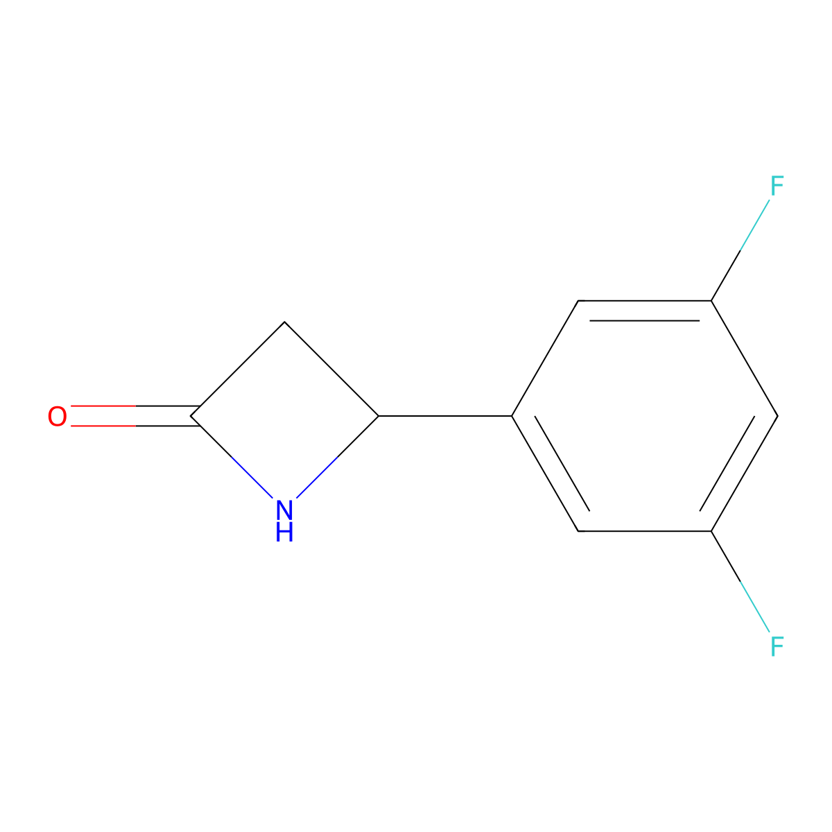 4-(3,5-Difluorophenyl)azetidin-2-one molecular structure, CAS 1520989-64-3