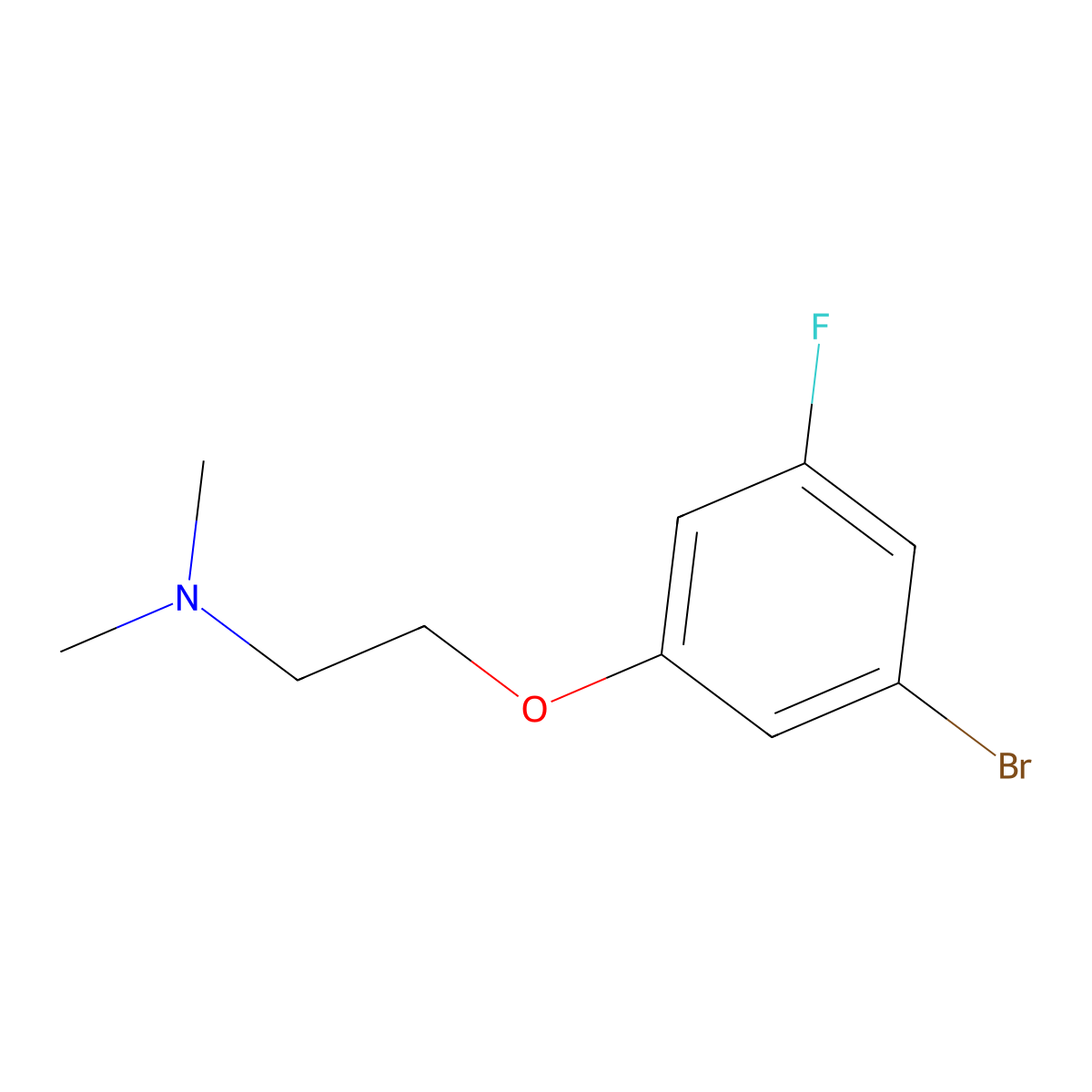 2-(3-Bromo-5-fluorophenoxy)-N,N-dimethylethan-1-amine molecular structure, CAS 1520999-22-7