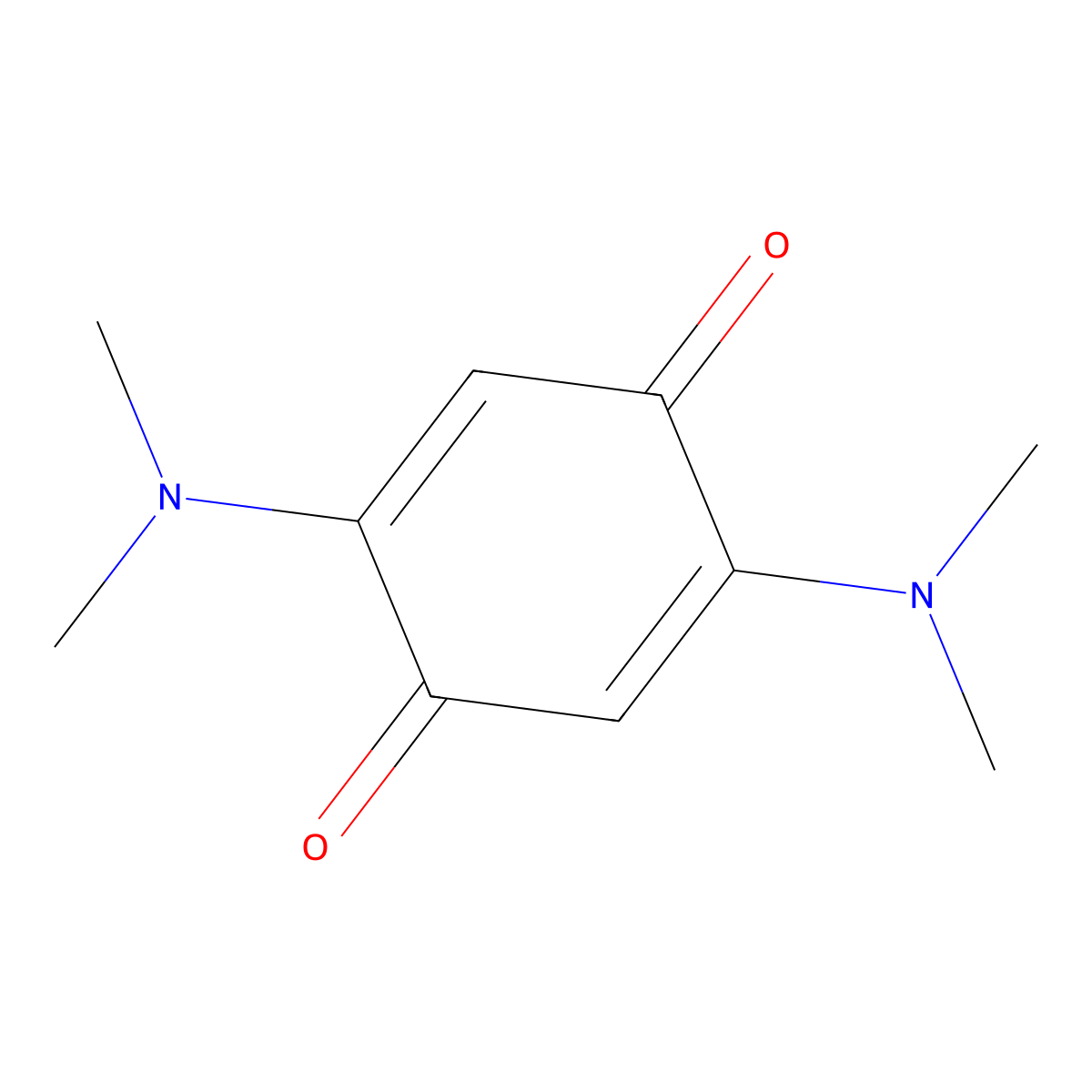 2,5-Bis(dimethylamino)-2,5-cyclohexadiene-1,4-dione molecular structure, CAS 1521-02-4