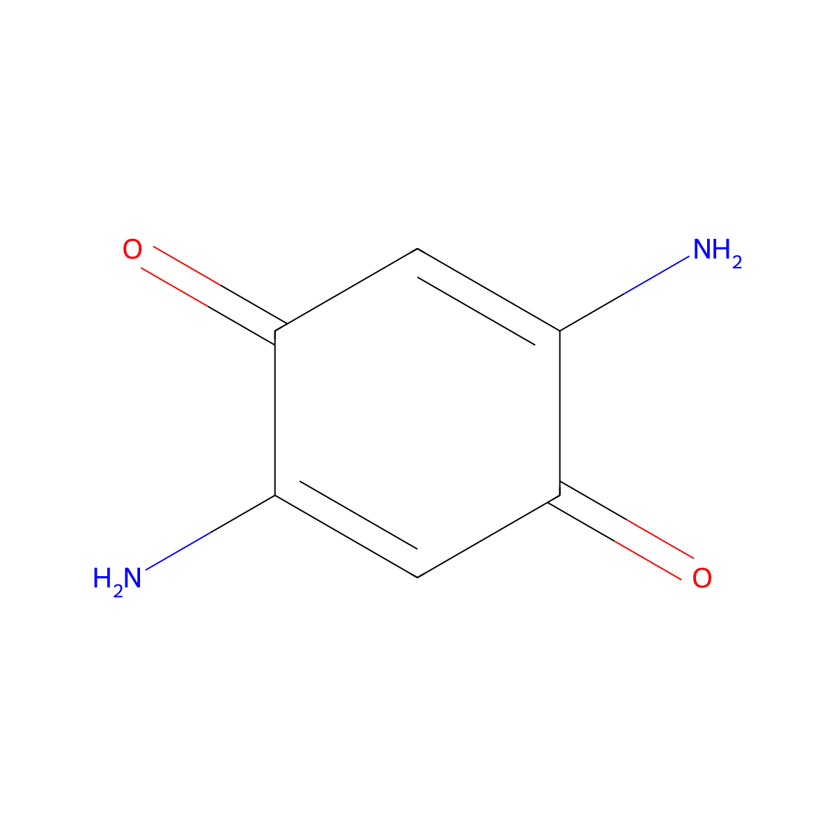 2,5-Cyclohexadiene-1,4-dione, 2,5-diamino- molecular structure, CAS 1521-06-8