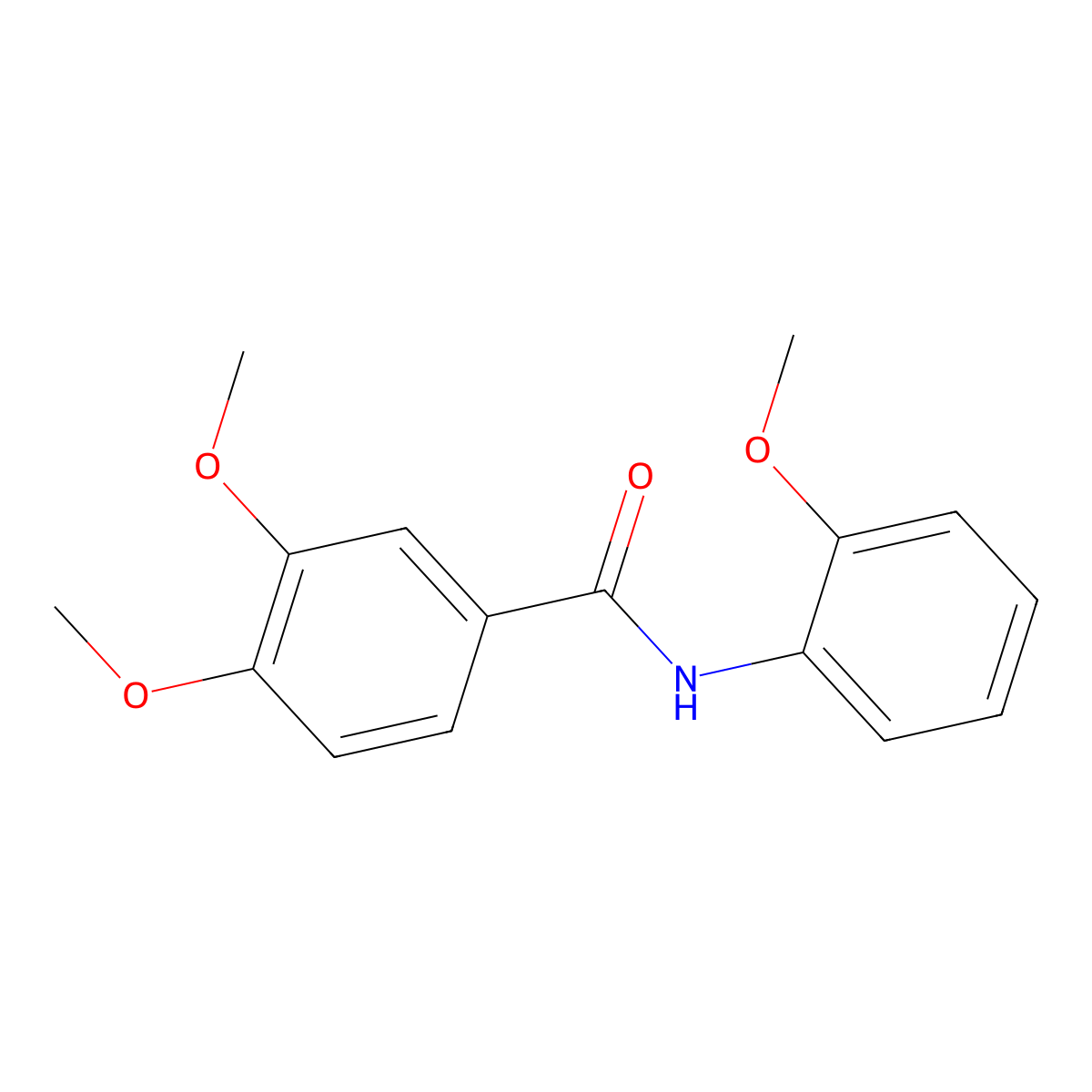 3,4-dimethoxy-N-(2-methoxyphenyl)benzamide molecular structure, CAS 1521-23-9