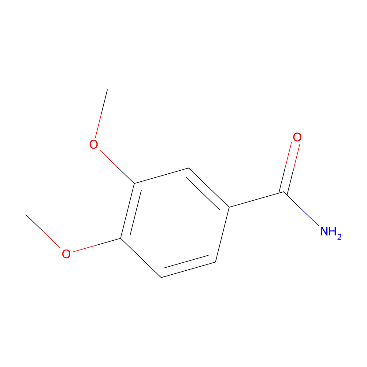 3,4-Dimethoxybenzamide molecular structure, CAS 1521-41-1