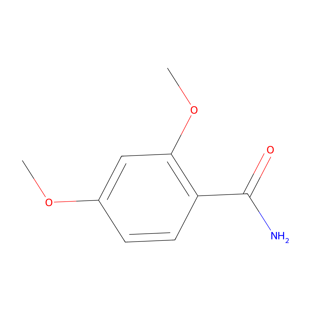 2,4-Dimethoxybenzamide molecular structure, CAS 1521-95-5
