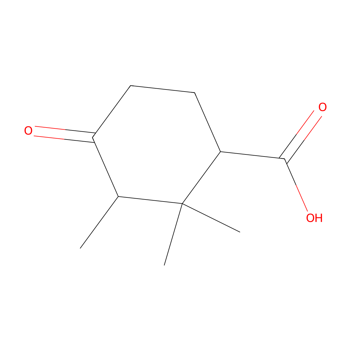 2,2,3-Trimethyl-4-oxocyclohexane-1-carboxylic acid molecular structure, CAS 15210-83-0