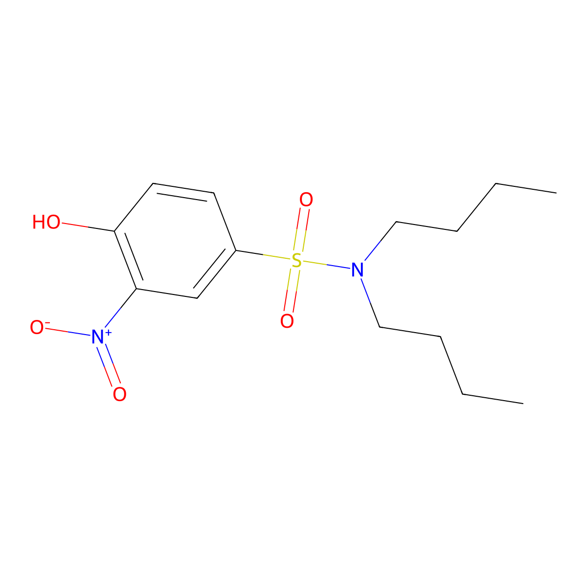 N,N-dibutyl-4-hydroxy-3-nitrobenzenesulfonamide molecular structure, CAS 152100-17-9