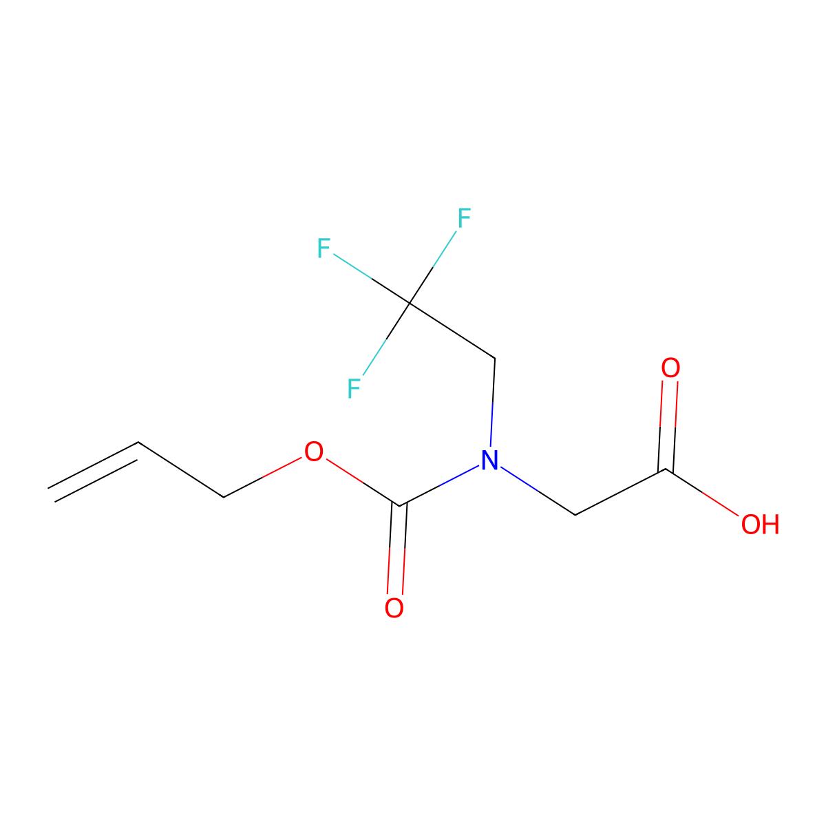 2-{[(Prop-2-en-1-yloxy)carbonyl](2,2,2-trifluoroethyl)amino}acetic acid molecular structure, CAS 1521012-18-9