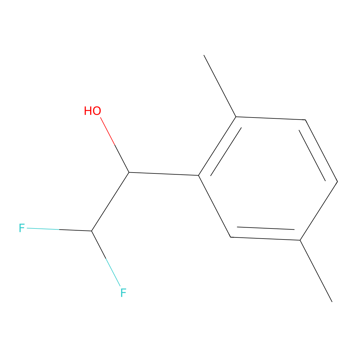 1-(2,5-Dimethylphenyl)-2,2-difluoroethan-1-ol molecular structure, CAS 1521012-19-0