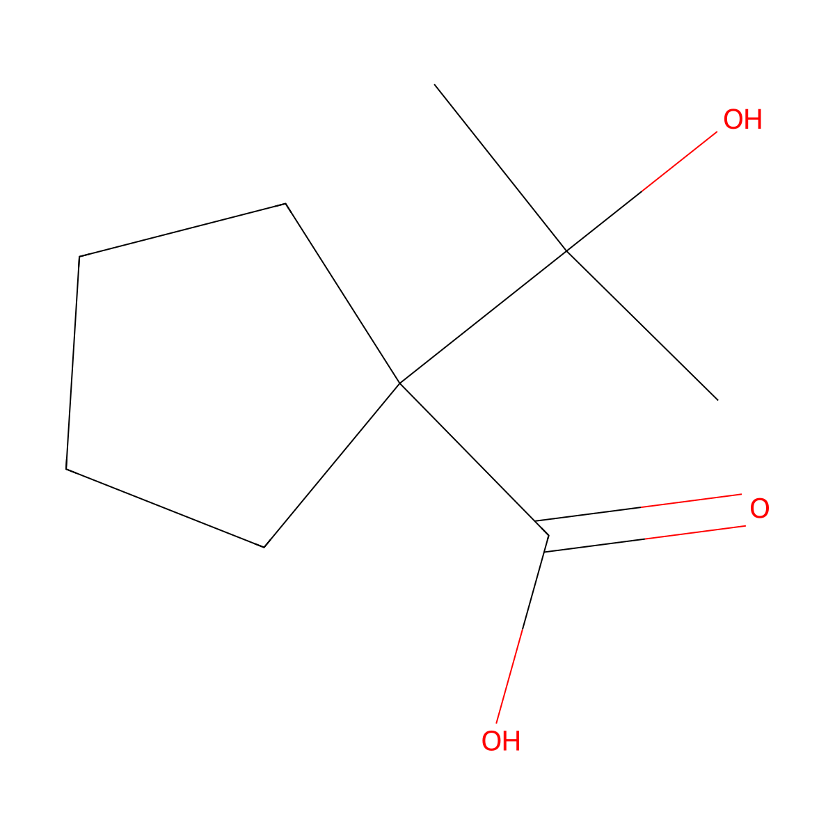 1-(2-Hydroxypropan-2-yl)cyclopentane-1-carboxylic acid molecular structure, CAS 1521013-65-9