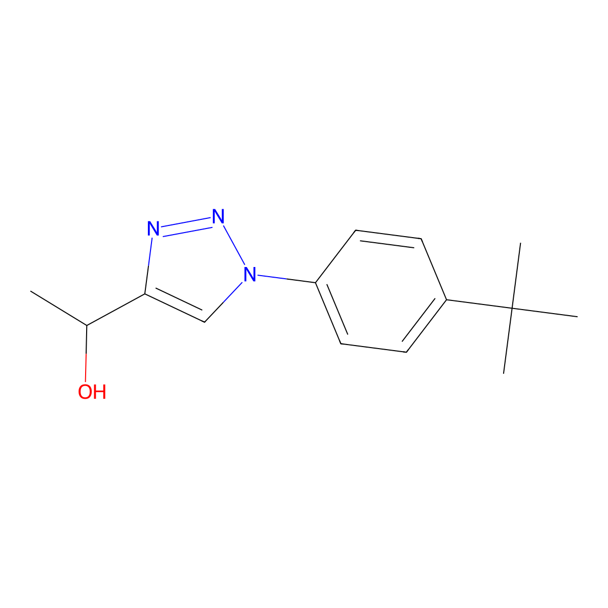 1-[1-(4-tert-butylphenyl)-1H-1,2,3-triazol-4-yl]ethan-1-ol molecular structure, CAS 1521019-08-8