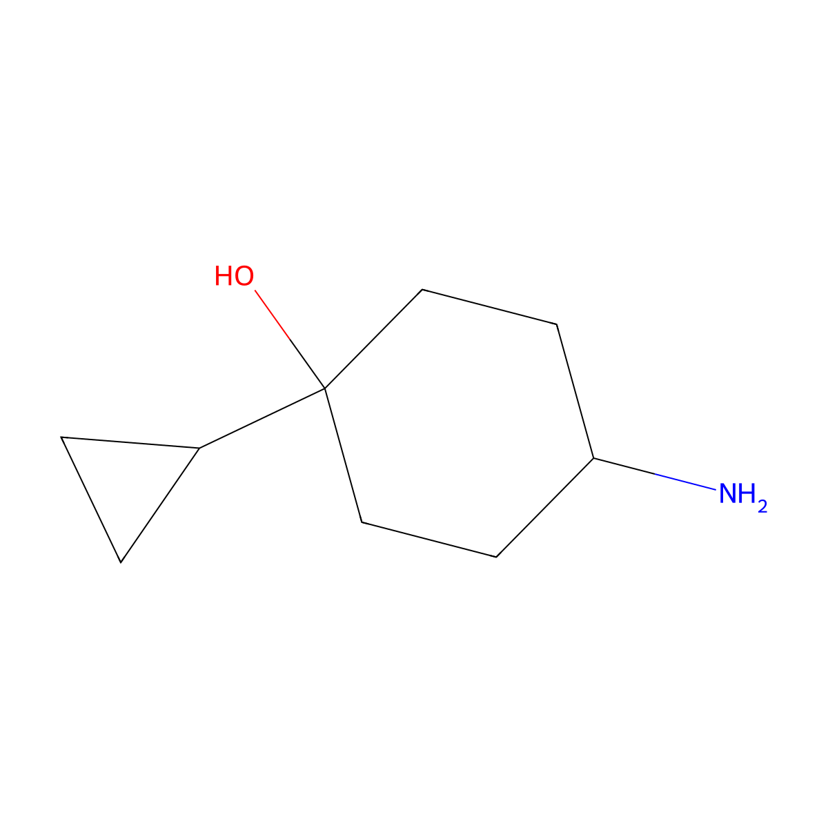 4-Amino-1-cyclopropylcyclohexan-1-ol molecular structure, CAS 1521029-57-1