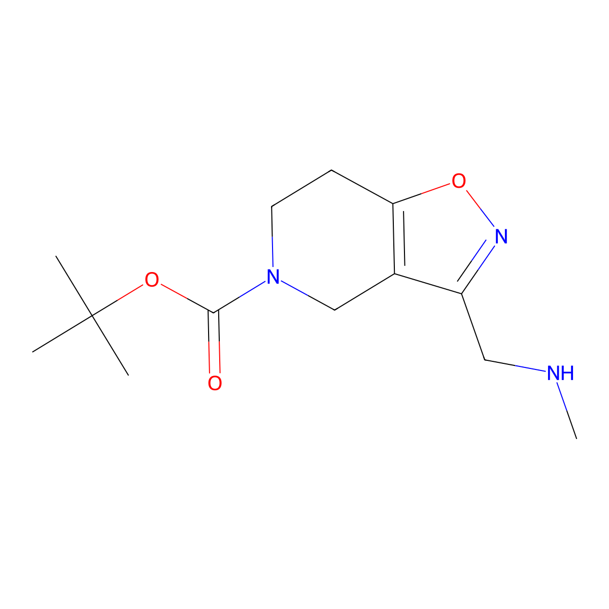 tert-Butyl 3-((methylamino)methyl)-6,7-dihydroisoxazolo[4,5-c]pyridine-5(4H)-carboxylate molecular structure, CAS 1521042-20-5
