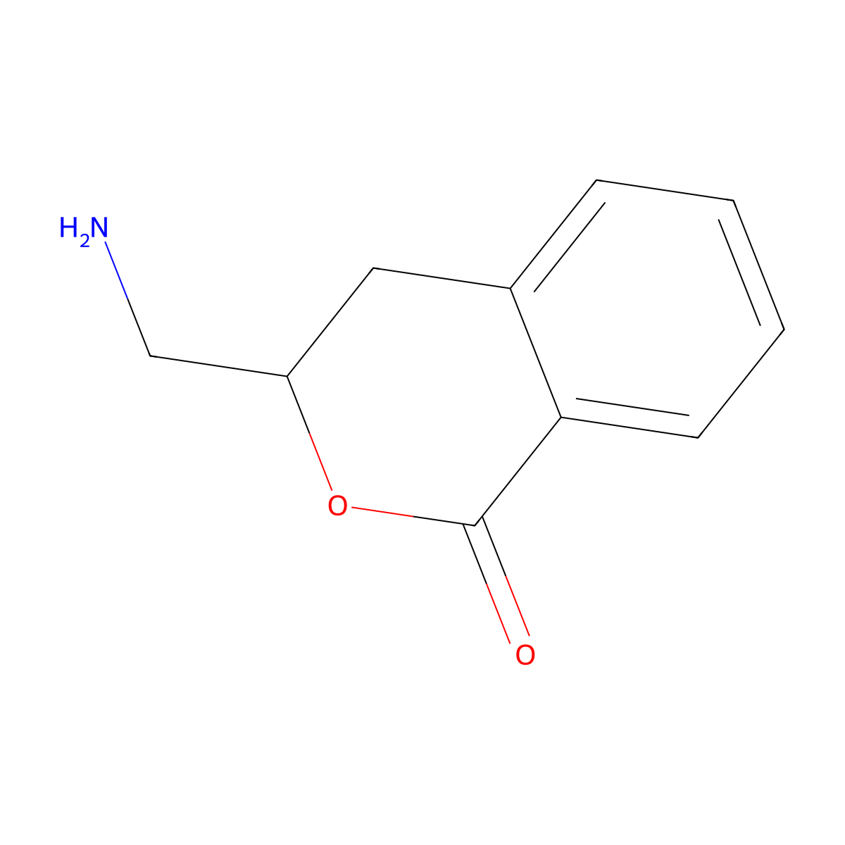 3-(Aminomethyl)-3,4-dihydro-1H-2-benzopyran-1-one molecular structure, CAS 1521049-92-2