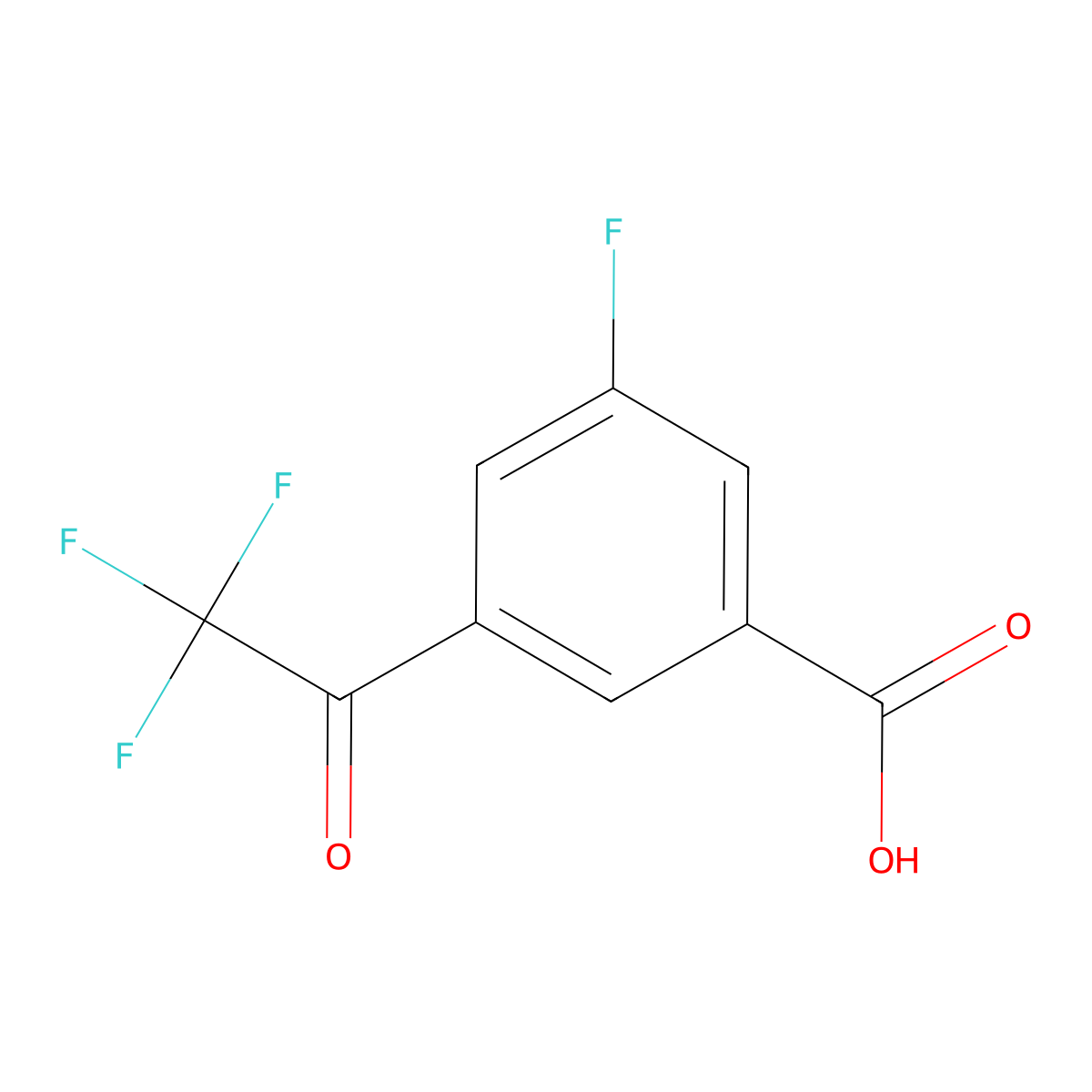 3-Fluoro-5-(trifluoroacetyl)benzoic acid molecular structure, CAS 1521051-04-6