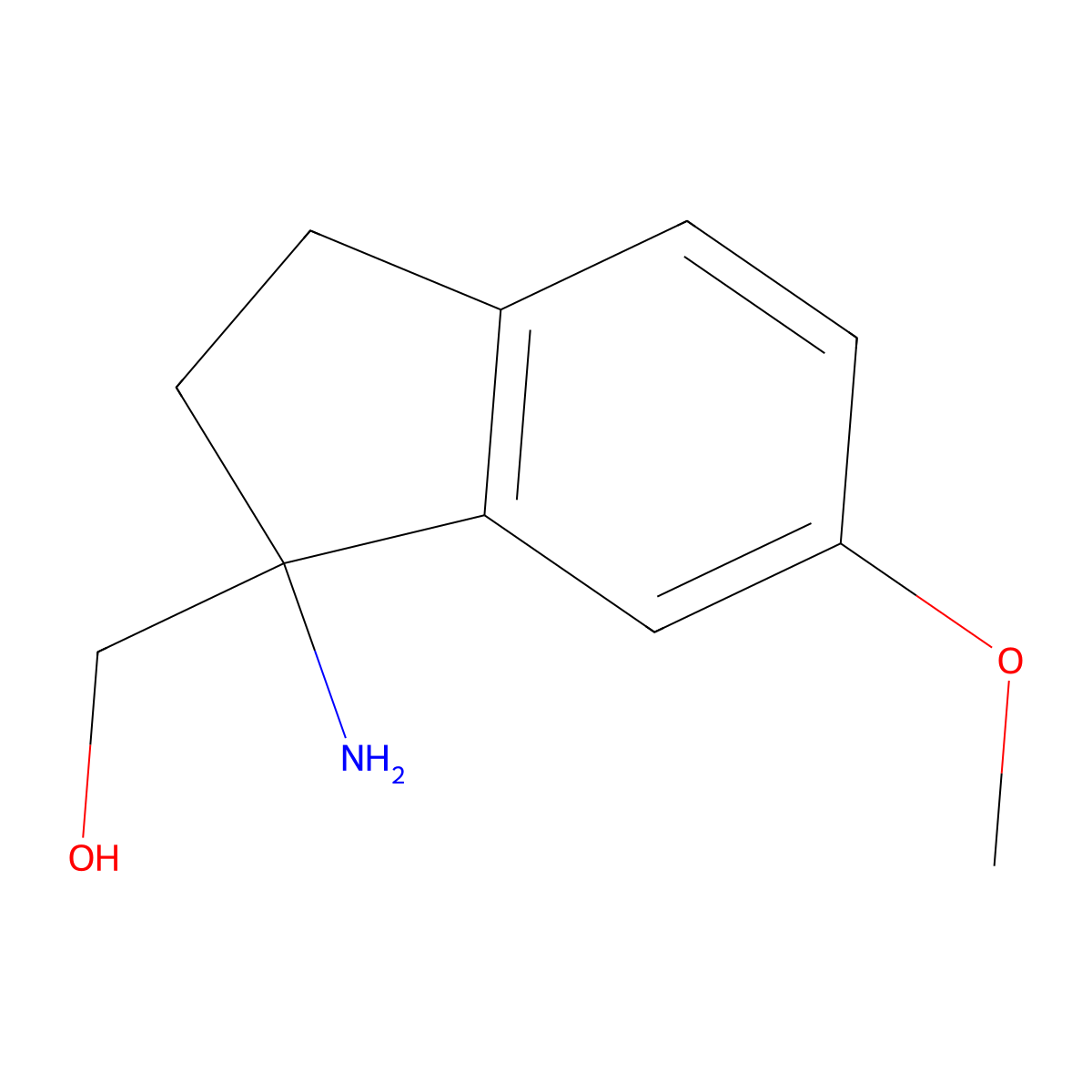 (1-amino-6-methoxy-2,3-dihydro-1H-inden-1-yl)methanol molecular structure, CAS 1521074-74-7