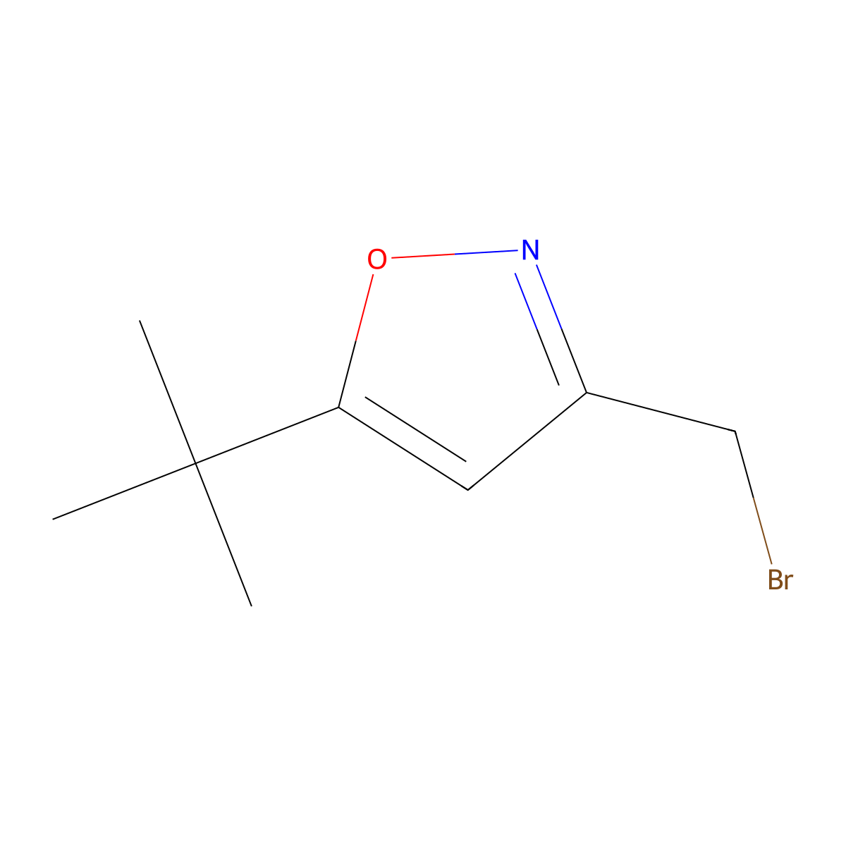 3-(Bromomethyl)-5-tert-butyl-1,2-oxazole molecular structure, CAS 1521077-29-1