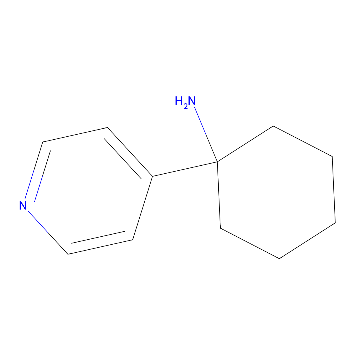 Cyclohexanamine, 1-(4-pyridinyl)- molecular structure, CAS 1521098-61-2
