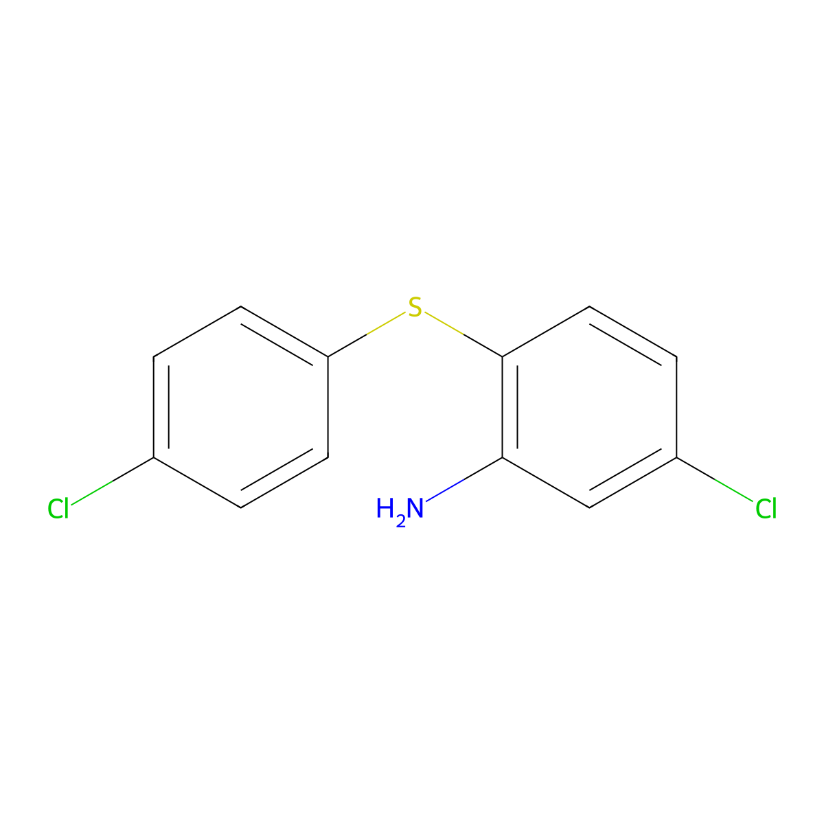 5-Chloro-2-(4-chlorophenyl)sulfanylaniline molecular structure, CAS 15211-90-2