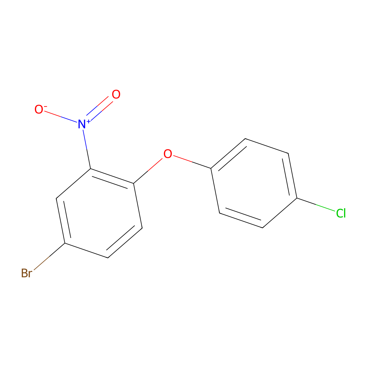 4-Bromo-1-(4-chlorophenoxy)-2-nitrobenzene molecular structure, CAS 15211-94-6