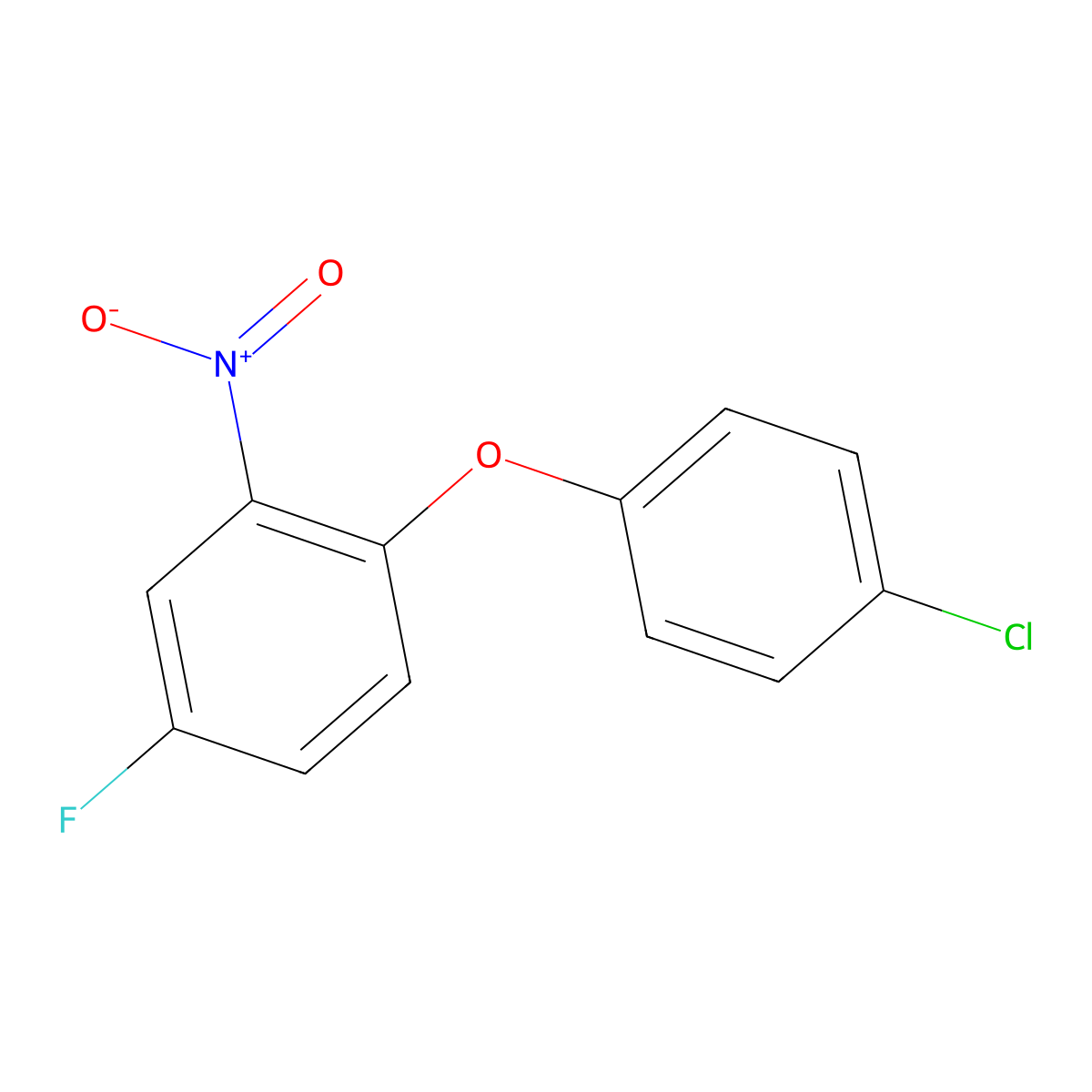 1-(4-Chlorophenoxy)-4-fluoro-2-nitro-benzene molecular structure, CAS 15211-95-7