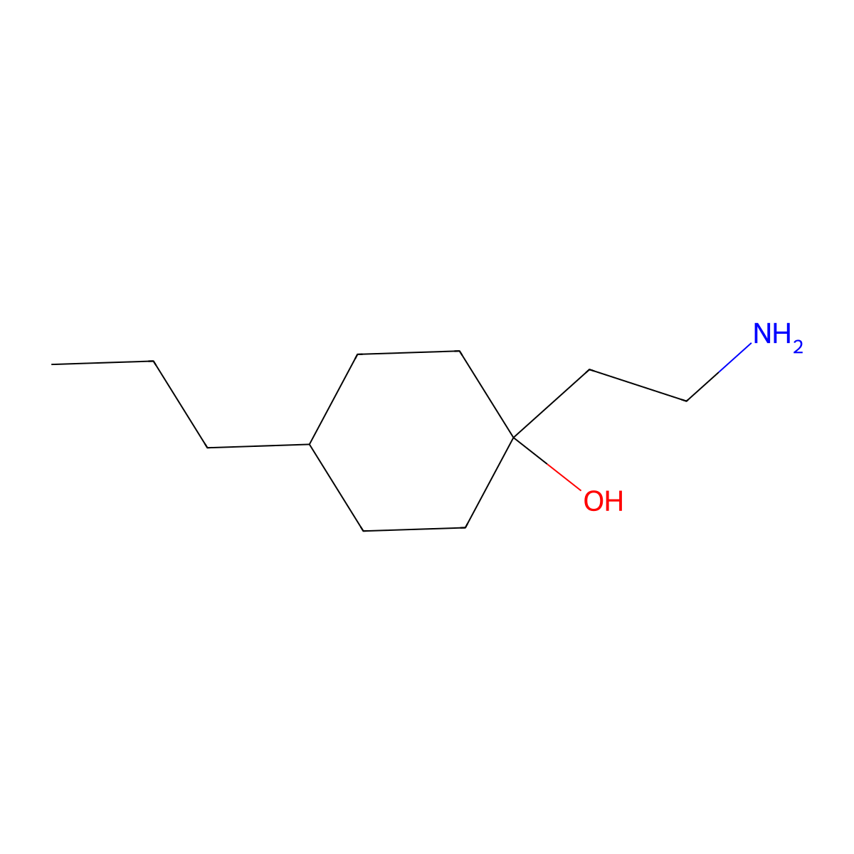 1-(2-Aminoethyl)-4-propylcyclohexan-1-ol molecular structure, CAS 1521104-83-5
