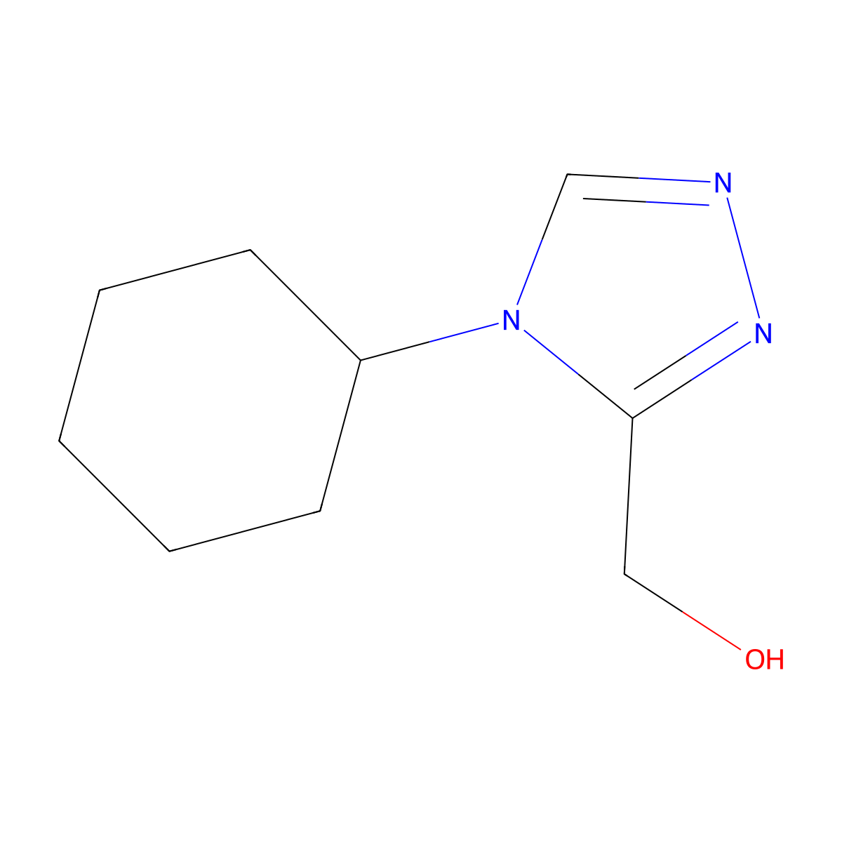 (4-cyclohexyl-4H-1,2,4-triazol-3-yl)methanol molecular structure, CAS 1521105-52-1