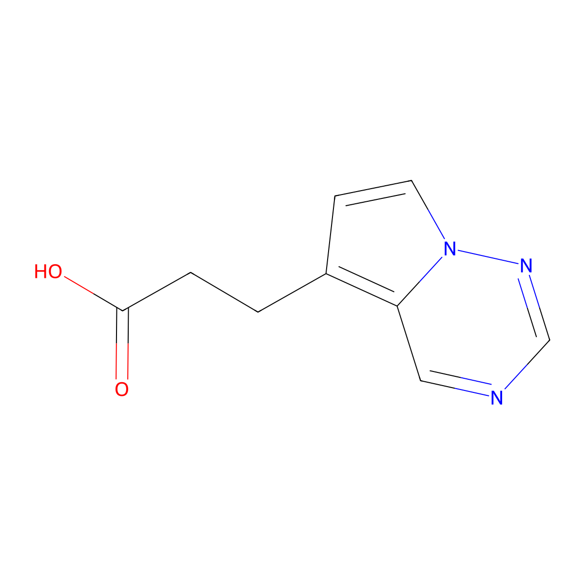 3-(Pyrrolo[2,1-f][1,2,4]triazin-5-yl)propanoic acid molecular structure, CAS 1521105-56-5