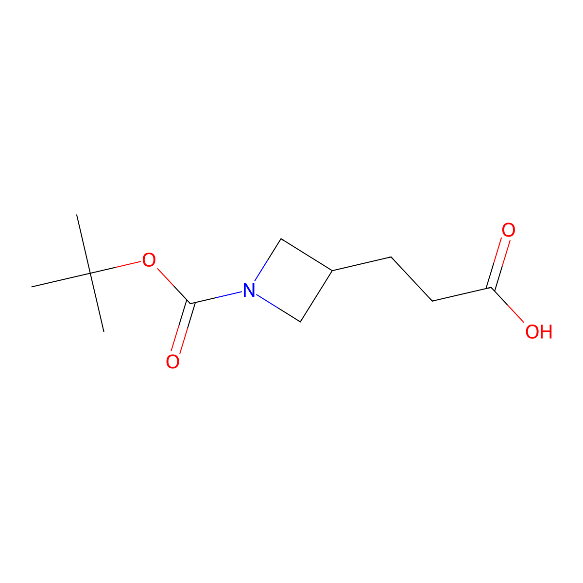 3-{1-[(Tert-butoxy)carbonyl]azetidin-3-yl}propanoic acid molecular structure, CAS 1521114-14-6