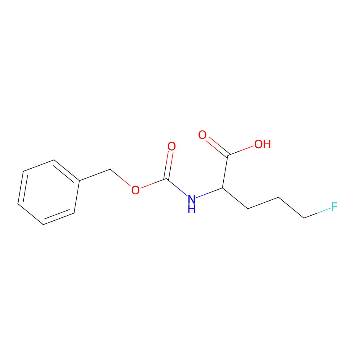 2-{[(Benzyloxy)carbonyl]amino}-5-fluoropentanoic acid molecular structure, CAS 1521114-24-8