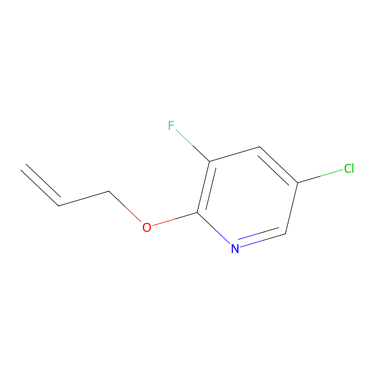 5-Chloro-3-fluoro-2-(prop-2-en-1-yloxy)pyridine molecular structure, CAS 1521122-72-4