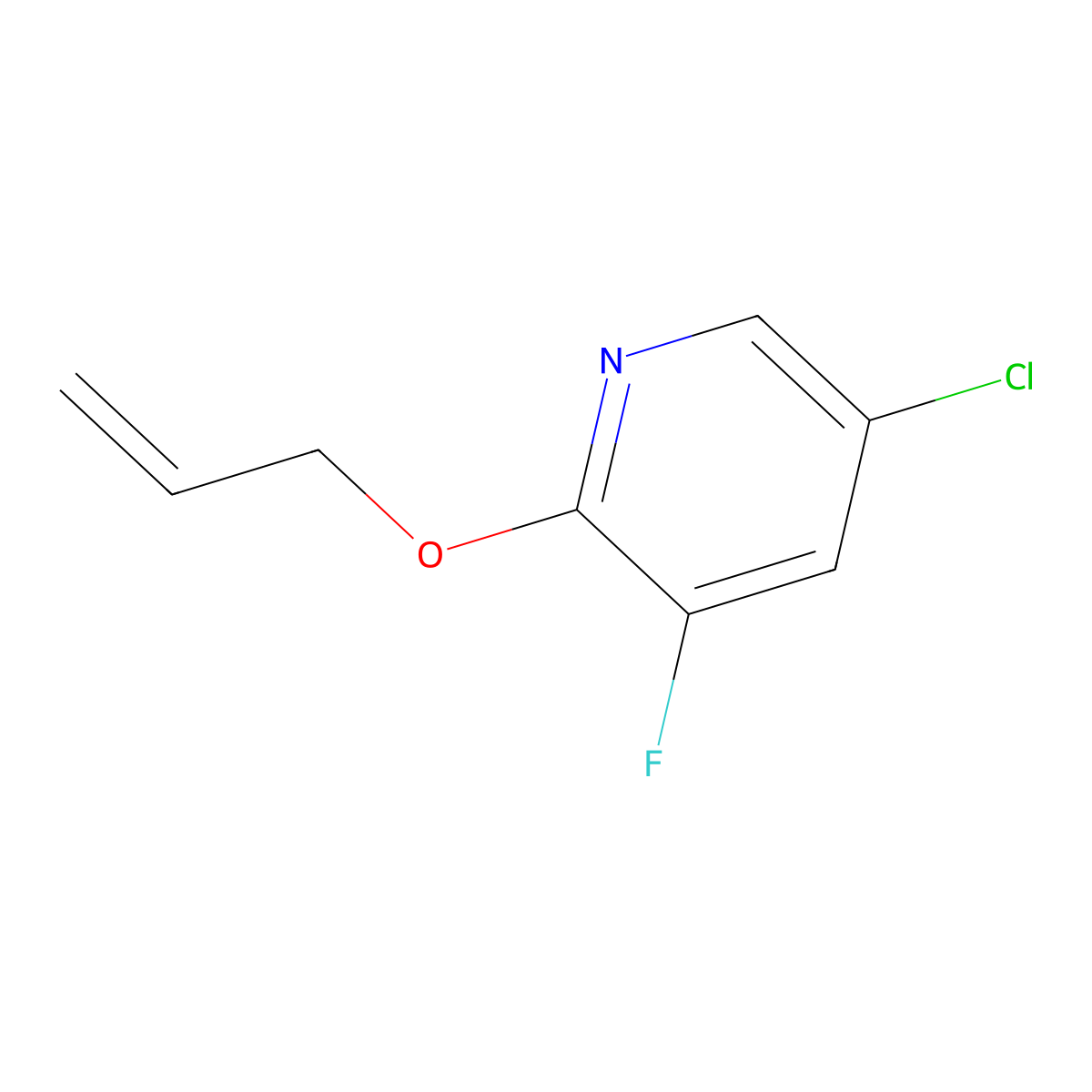 5-Chloro-3-fluoro-2-(prop-2-en-1-yloxy)pyridine molecular structure, CAS 1521122-72-4