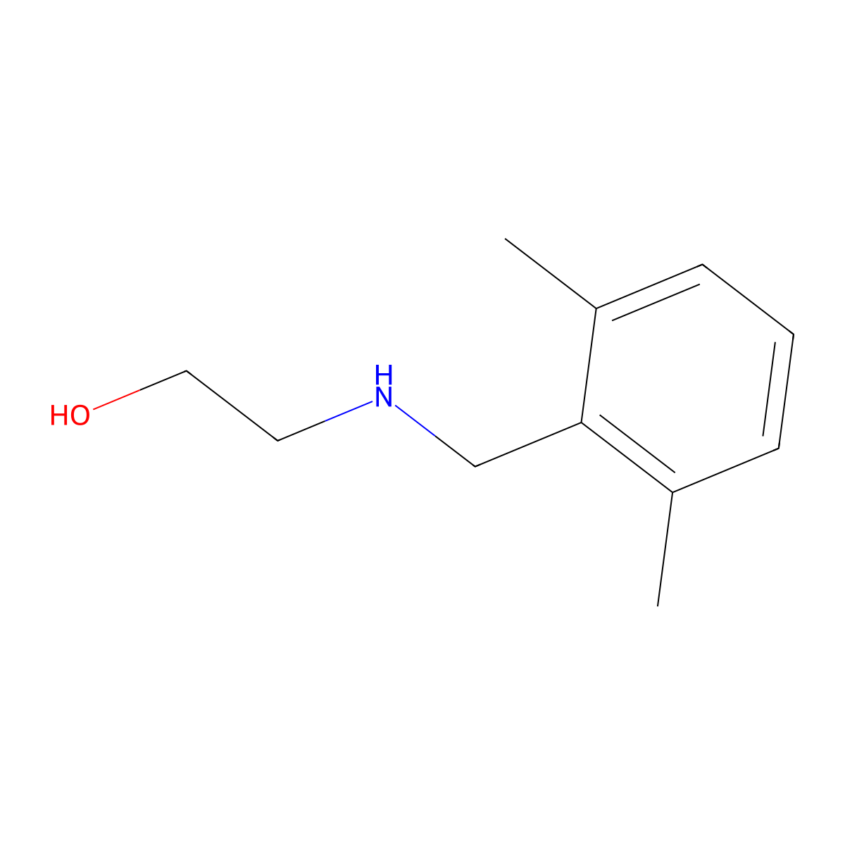 2-{[(2,6-Dimethylphenyl)methyl]amino}ethan-1-ol molecular structure, CAS 1521124-50-4