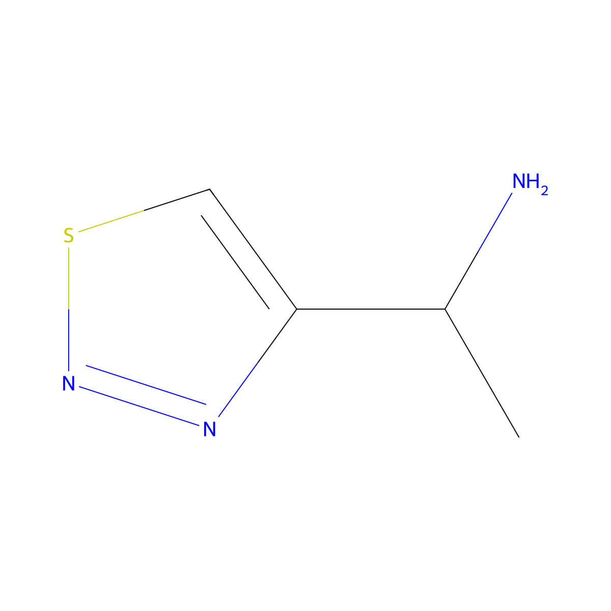 1-(1,2,3-Thiadiazol-4-yl)ethan-1-amine molecular structure, CAS 1521127-08-1