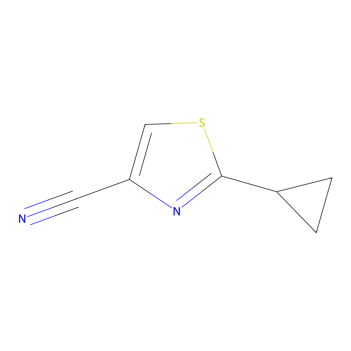 2-Cyclopropylthiazole-4-carbonitrile molecular structure, CAS 1521135-73-8