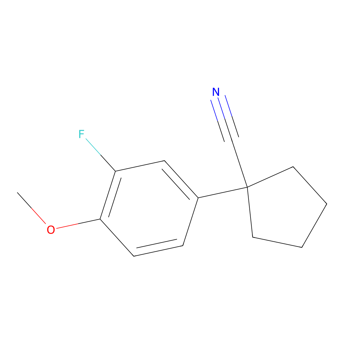 1-(3-Fluoro-4-methoxyphenyl)cyclopentanecarbonitrile molecular structure, CAS 1521161-09-0