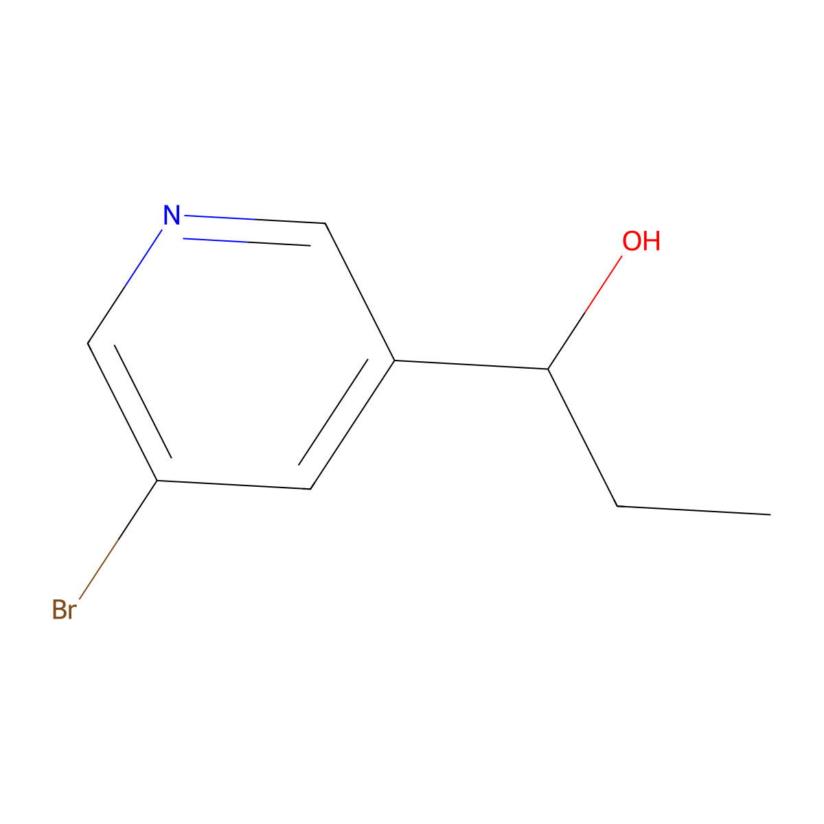 1-(5-Bromopyridin-3-yl)propan-1-ol molecular structure, CAS 1521162-49-1