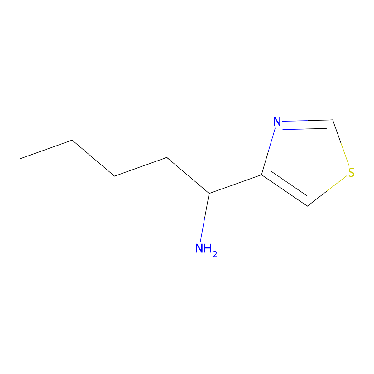 1-(1,3-Thiazol-4-yl)pentan-1-amine molecular structure, CAS 1521168-40-0