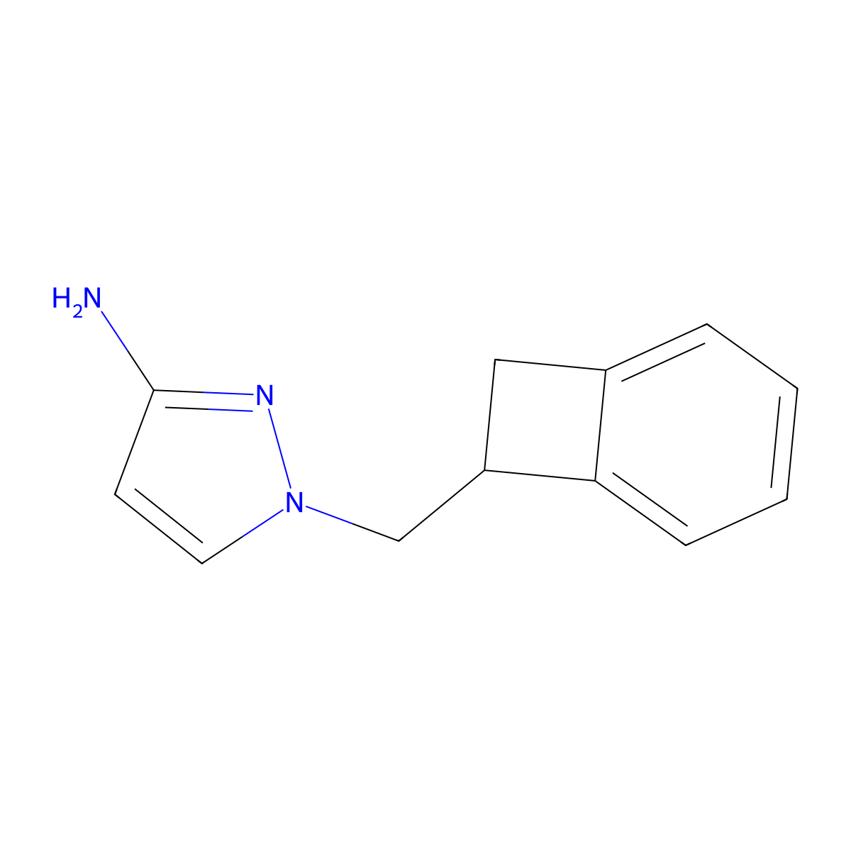 1-(Bicyclo[4.2.0]octa-1,3,5-trien-7-ylmethyl)-1h-pyrazol-3-amine molecular structure, CAS 1521182-38-6